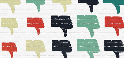 Illustration of thumbs down icons